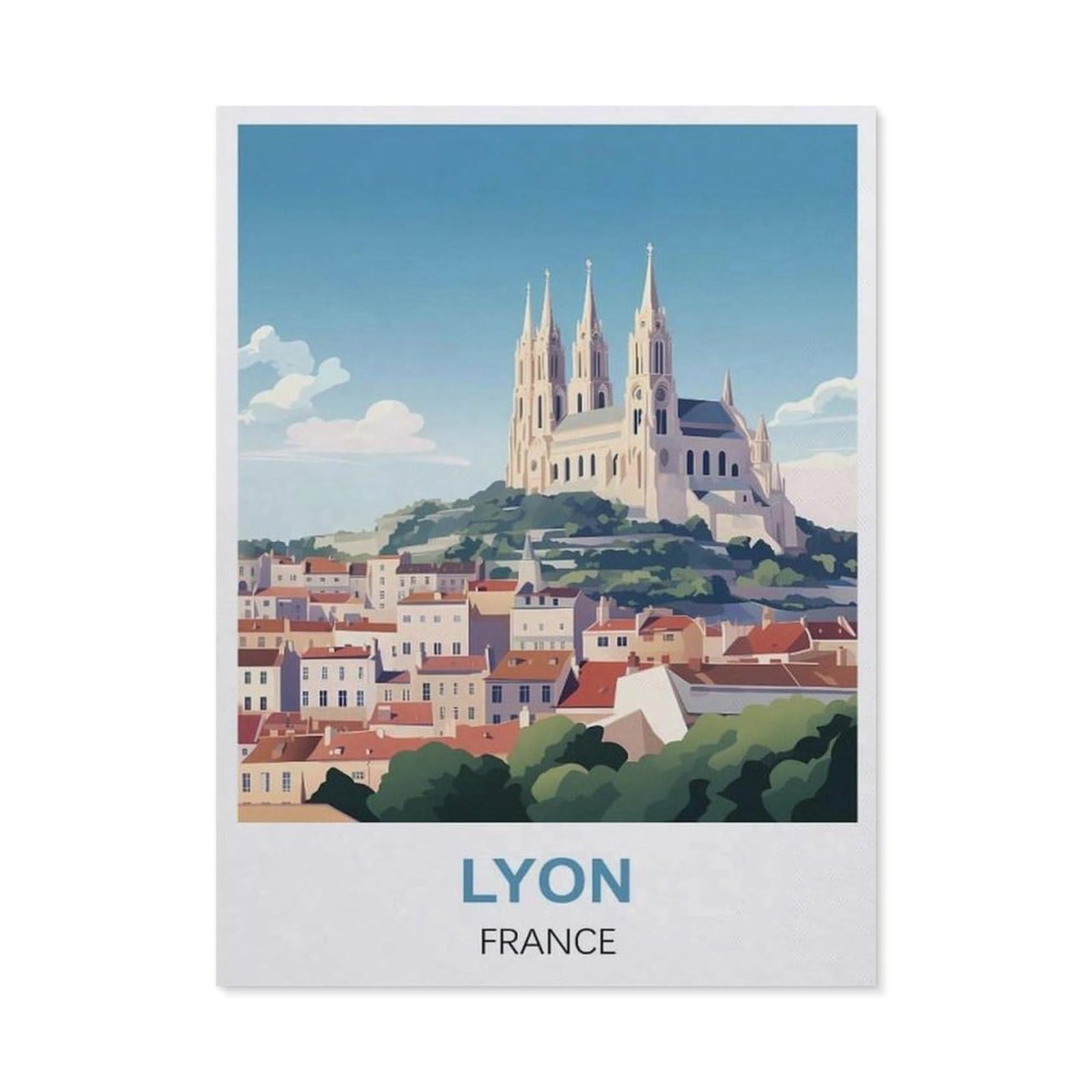 Funny Metal Tin Signs，Lyon France(15x30cm）