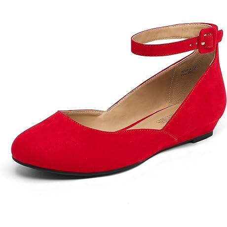 Women's Revona Low Wedge Ankle Strap Flats Shoes
