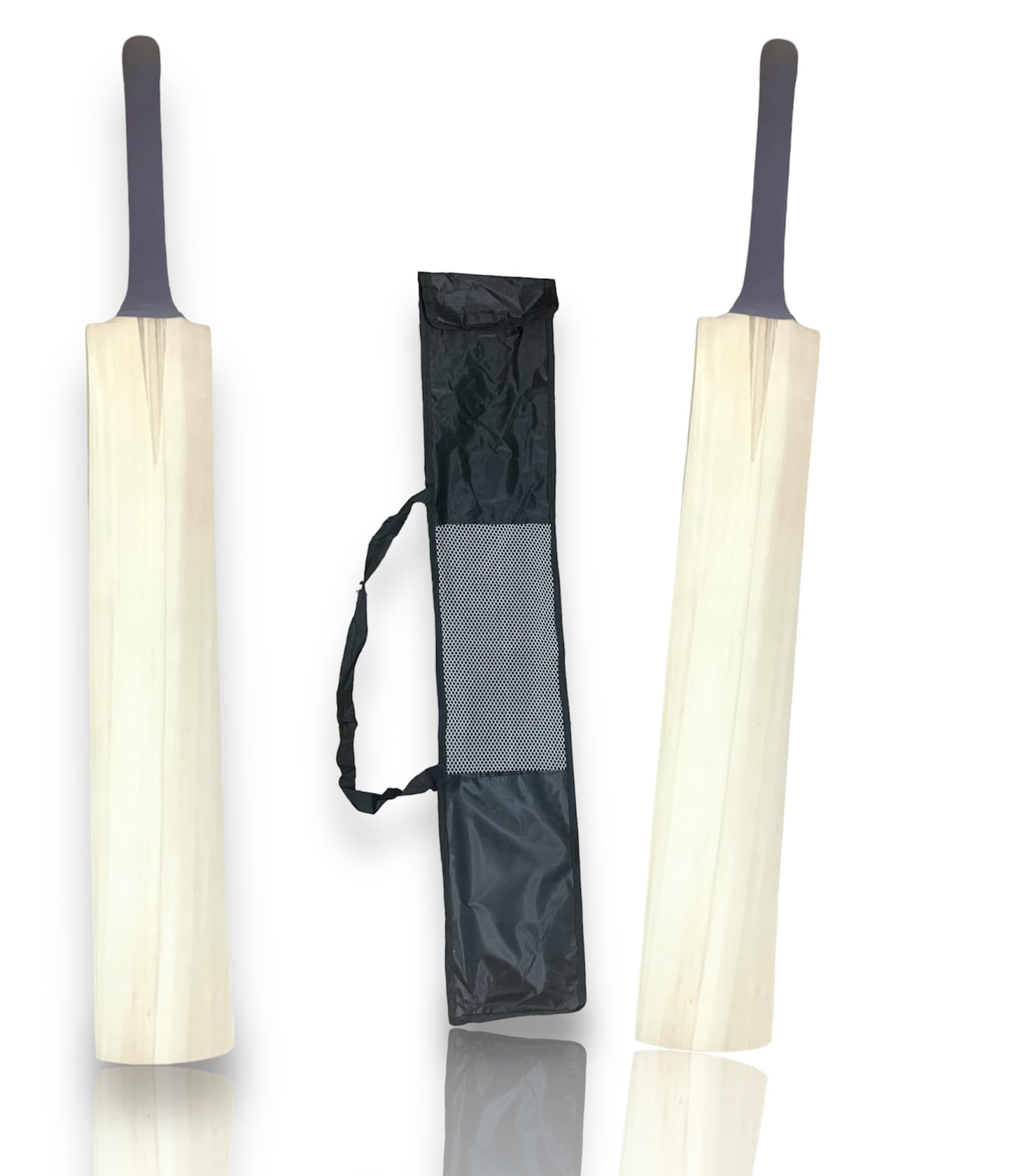 Grade A Kashmir Willow Cricket Bat | Tennis & RubberBall Bat |Lightweight - Approx 1kg | Size: Short Handle (Thin Blade - Lite Weight) (Soft Ball) (Single Bat with Cover)-image-4