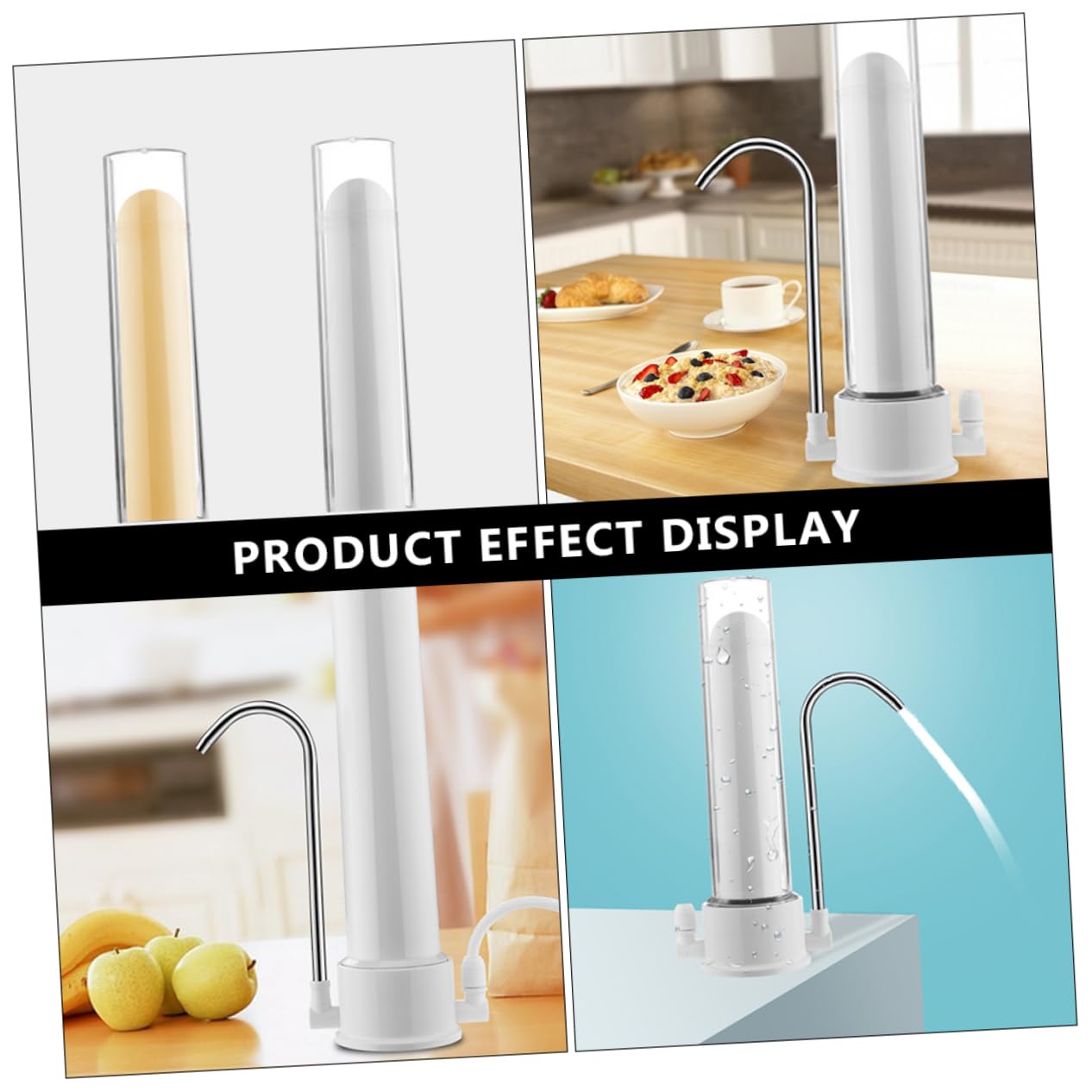 jojofuny Purificateur D'eau du Robinet Cuisine, Filtre à Eau Potable pour Usage Domestique, Installation Simple, D'adaptateurs