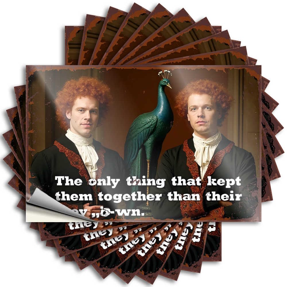 Tattoo Helmet Fire Two Men in Period Attire with Peacock Statue for Silicone - Best Easy Peel Removable(8X12CM)