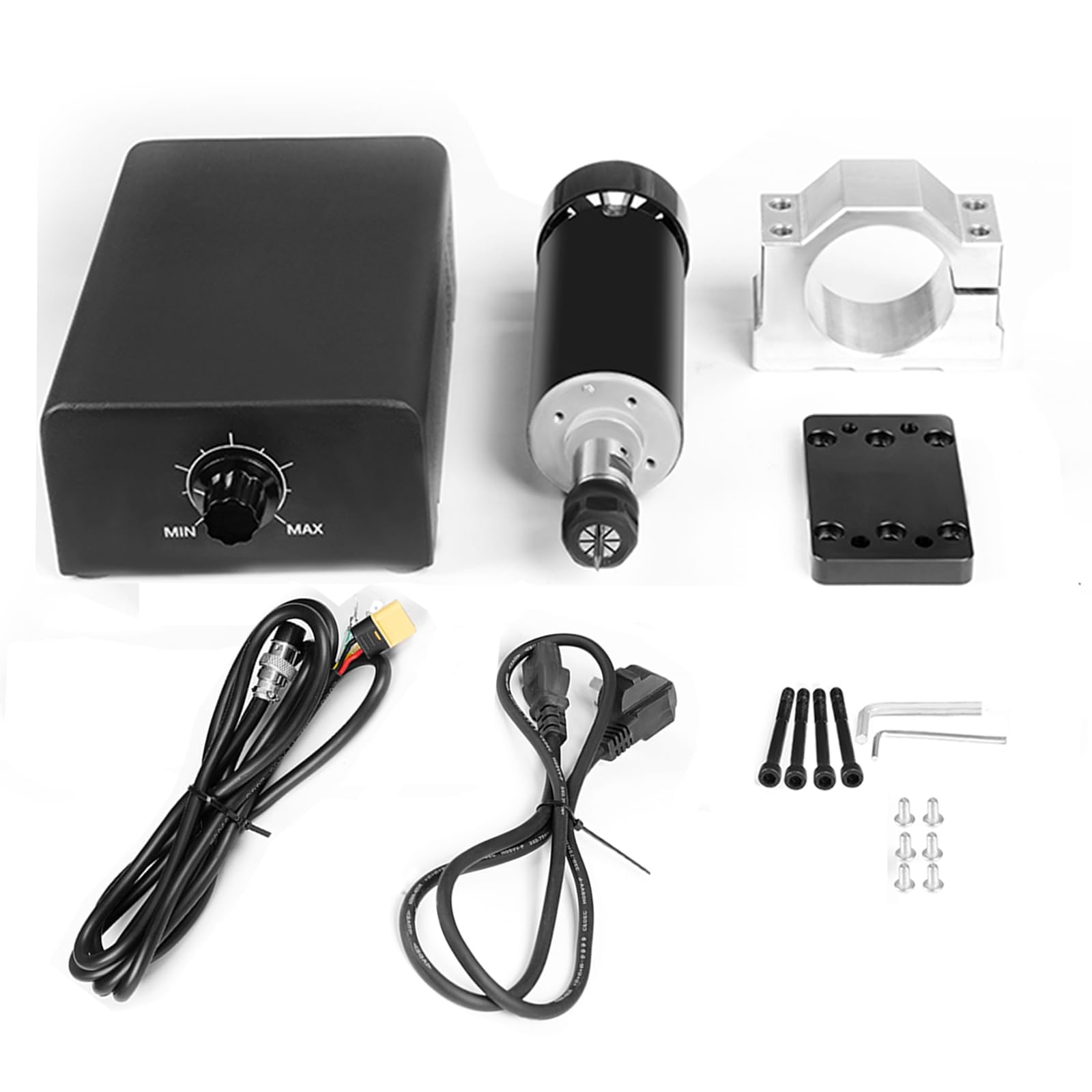 Photo 1 of 500W CNC Spindle Motor Kit, 48VDC, 12000RPM, 0.01-0.03mm Runout, Air Cooled, Wide Voltage 110-220V, with Control Box & Bracket, Compatible with TTC3018 Pro/CNC400, for Wood Acrylic PCB Carving