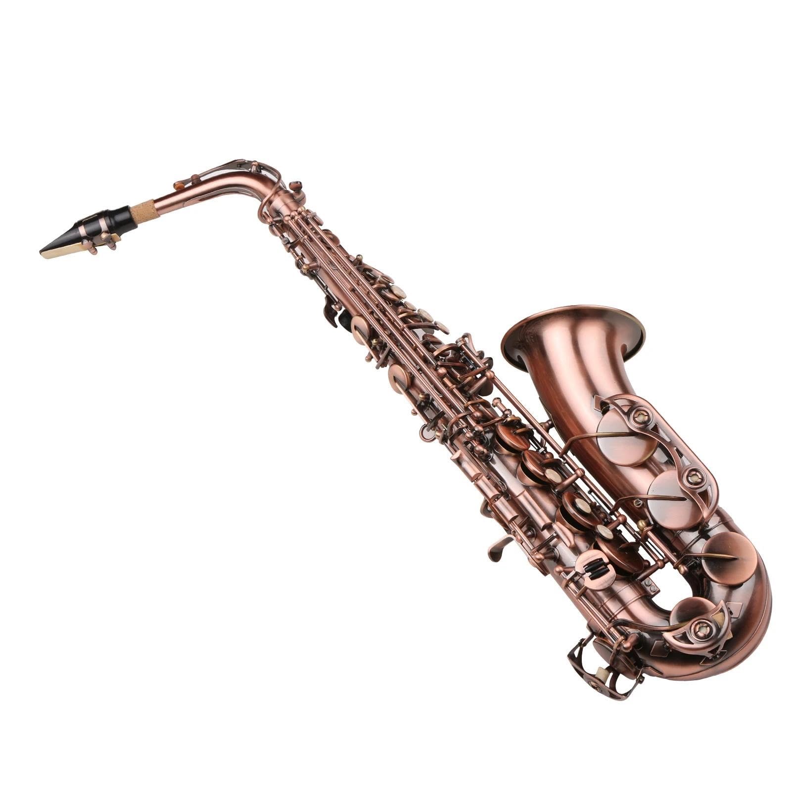 Saxofón Saxofón Antiguo En Mi Bemol, Instrumentos De Material De Latón Con Estuche, Cepillo, Boquilla Para Saxofón