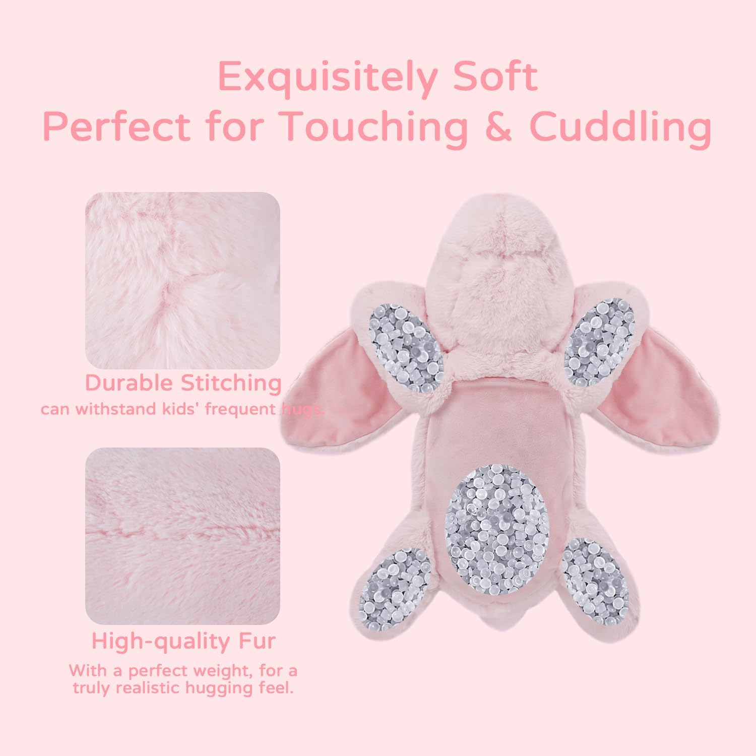 4.5 Lbs Weighted Stuffed Animals 22" Soft Pink Rabbit Plush Weighted Bunny Plush Toys for Kids and Adults Cute and Huggable Plush Toy Gifts for Comfort and Relaxation (Bunny)