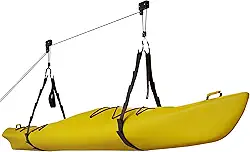RAD Sportz Kayak Storage Hoists - Overhead Pulley Hoist Systems with 125lb Capacity Each for Canoes, Bikes, Ladders, and More