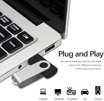 Aiibe 2GB Flash Drives 20 Pack 2GB USB Flash Drive Bulk USB 2.0 Thumb Drives Swivel Zip Drive (2 GB, Black)