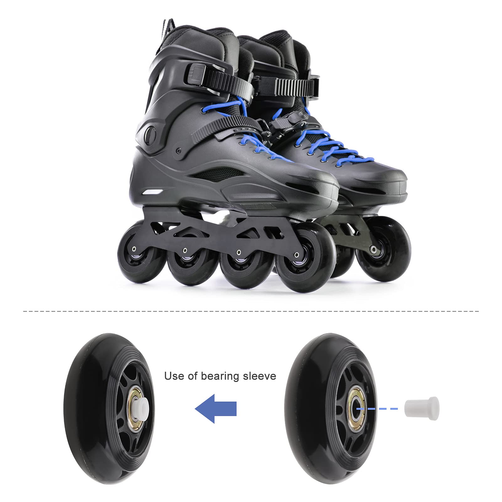 ECSiNG 8 Piezas Patinaje 70mm 82A Rodamiento ABEC-7 608ZZ para Niños Niñas Interiores Exteriores