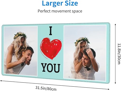 Miniatura 3 de Alfombrilla de mouse grande personalizada, alfombrillas de mouse personalizadas con logotipo de texto fotográfico, alfombrilla de mouse de goma