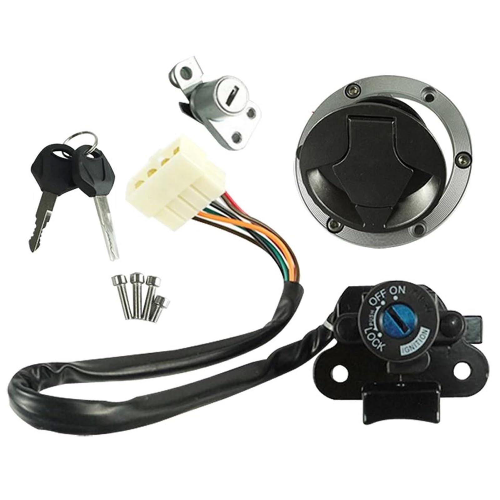 Per Kawasaki Per Ninja 250R EX250J Per 300 EX300A Kit Interruttore Di Accensione Per Moto Tappo Serbatoio Carburante Con 2 Chiavi