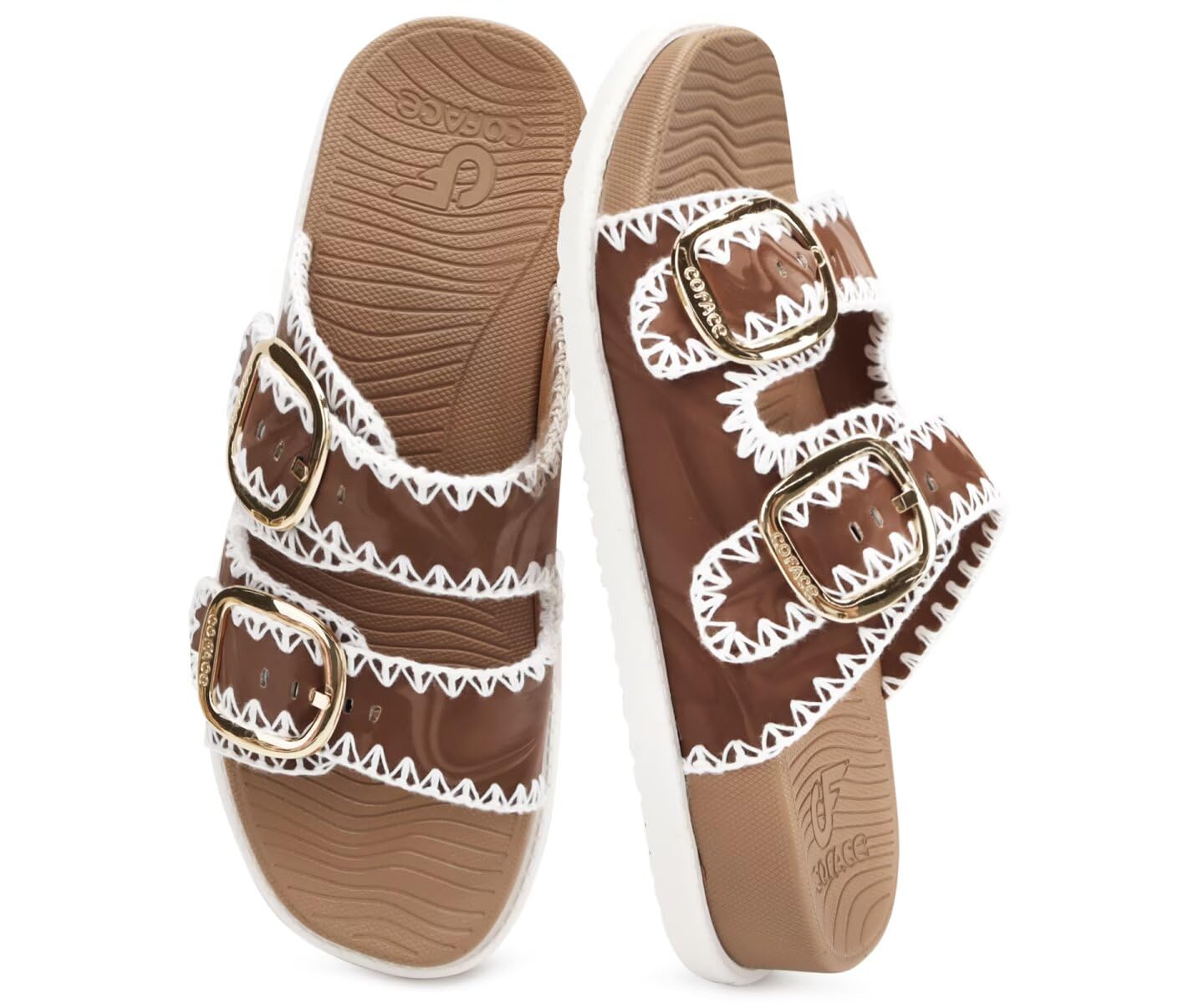COFACE Sandalen Damen Stilvoll Schnallen Bequem Legerer Latschen Größe 36-43