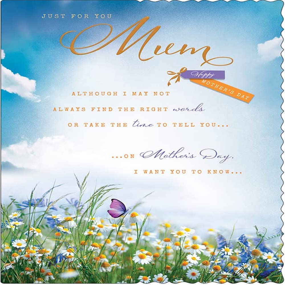 Mother's Day Card Just for You Mum - 10 x 7 inches - Avant Garde