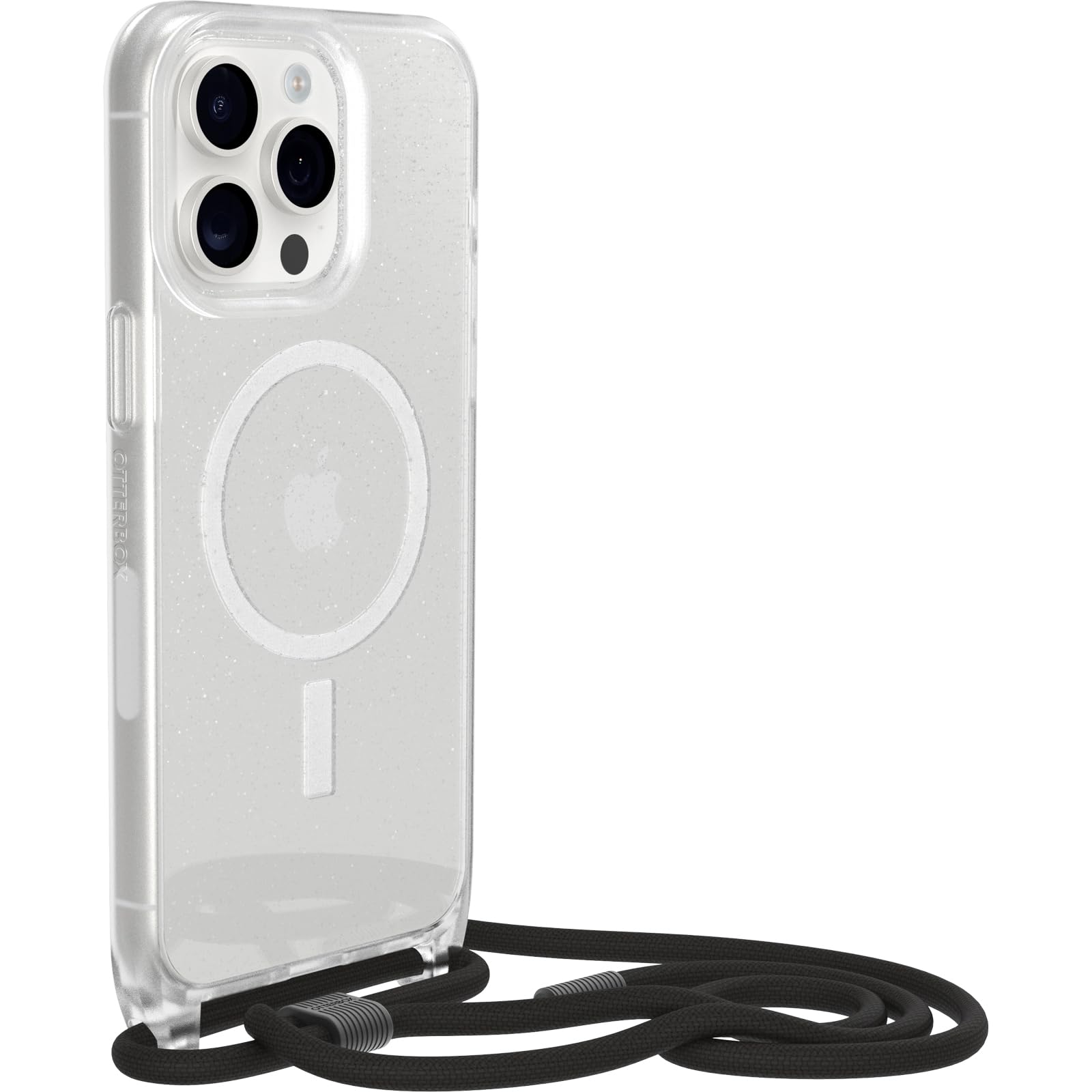 OtterBox React etui ze Smyczą z MagSafe na iPhone 15 Pro Max, etui z regulowanym i odpinanym paskiem na szyje, przetestowane zgodnie ze standardami wojskowymi, Stardust, Bez Opakowania Detalicznego