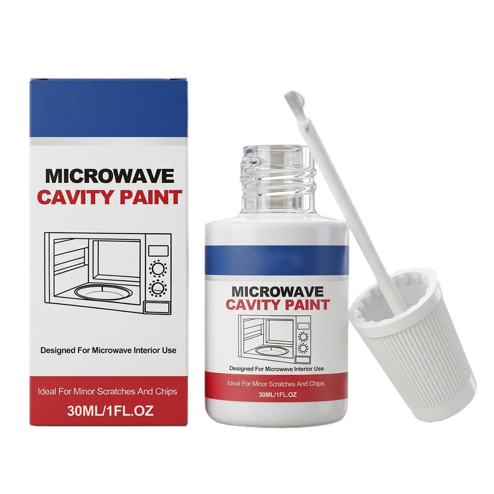 Farba do wnętrza mikrofalówki, 30ml farba do naprawy urządzeń, wysoki połysk powłoka mikrofalowa, odporna na ciepło powłoka do domu, kuchni, mieszkania, restauracji, akademika