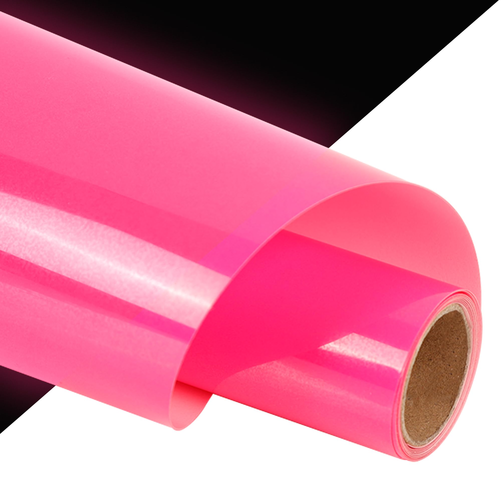guangyintong Glow in The Dark Heat Transfer Vinyl, Luminous Pink 12" x 8ft