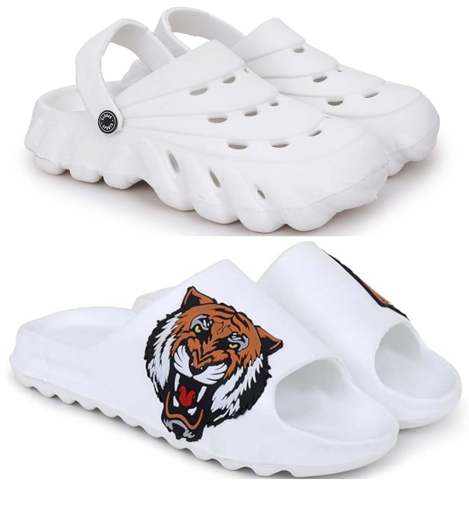 pampy angel Combo Pack of 2 Slipper/Flip Flops/Slides/Clogs/Sandals for Men (Cl-1400 Vs YEE-Shera)-picture-46