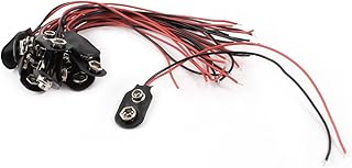 uxcell 15Pcs 15cm Wire 9V 9 Volt Battery Clip Connector Lead I Type