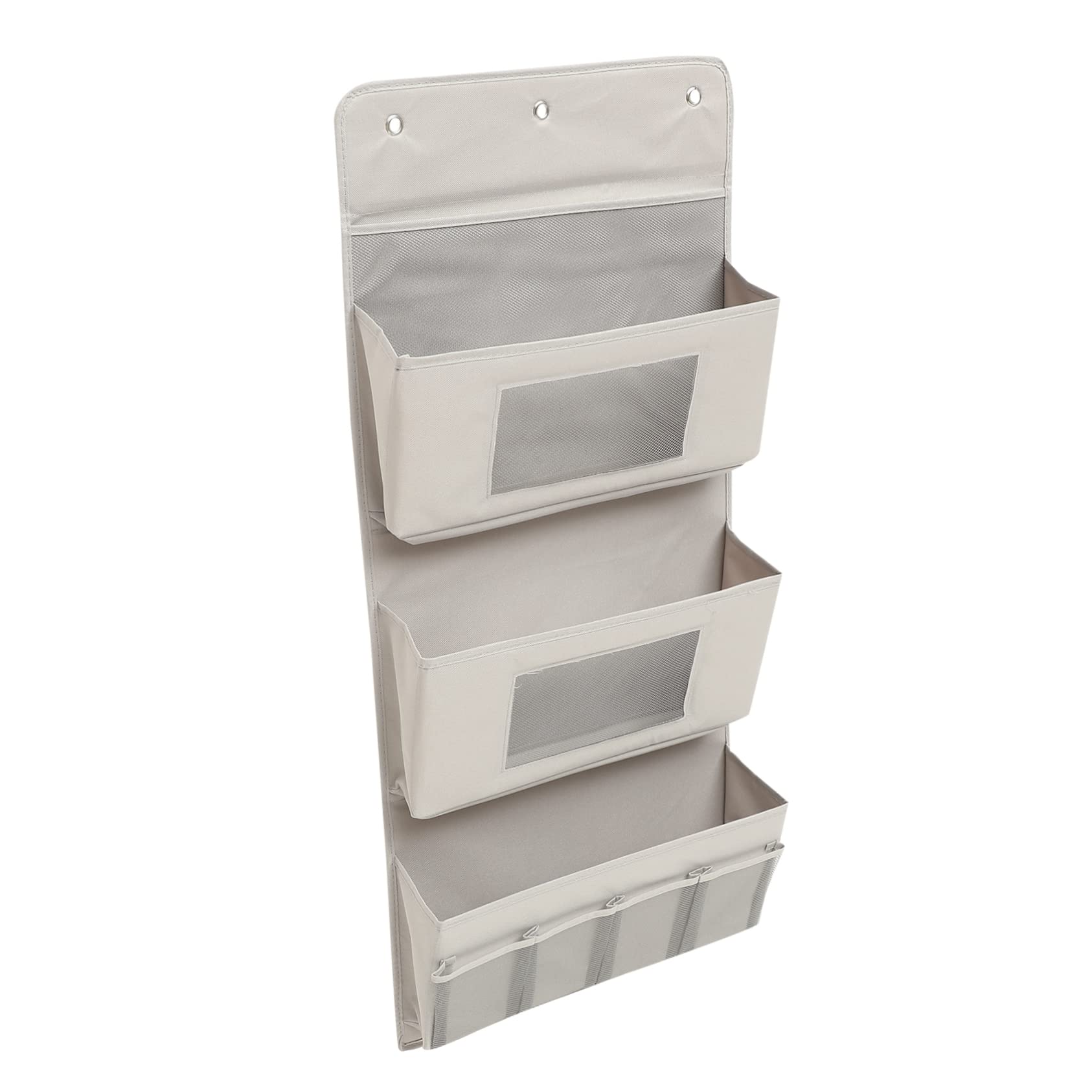 Organisateur à Suspendre la Porte, Pochettes de Rangement en Polyester, 3 Niveaux avec Crochets, Pliable, pour Chambre Cuisine