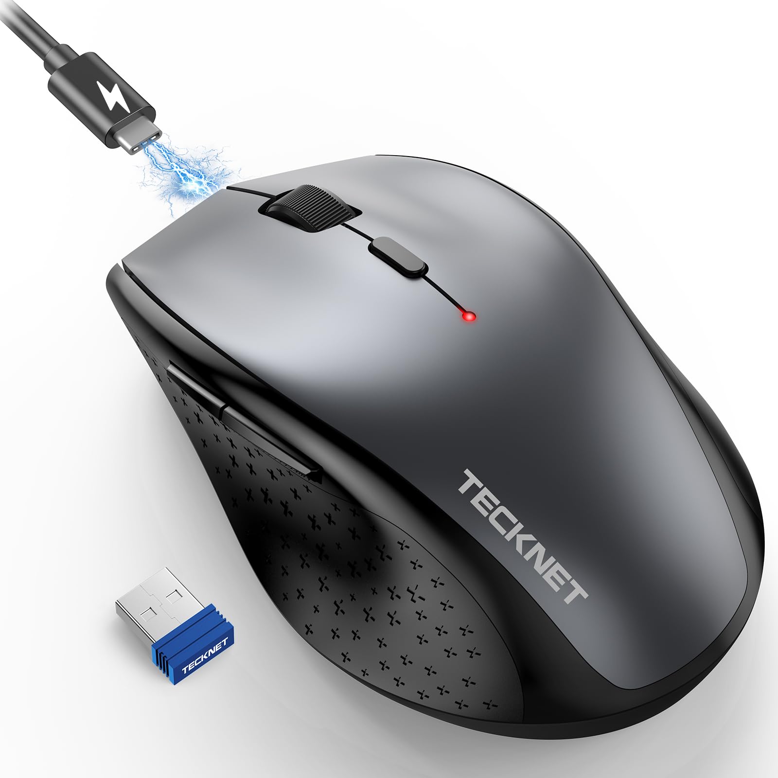Handheld Mouse Wide TECKNET Wireless Mouse Rechargeable,Mouse for Laptop Computer,2.4G USB ...