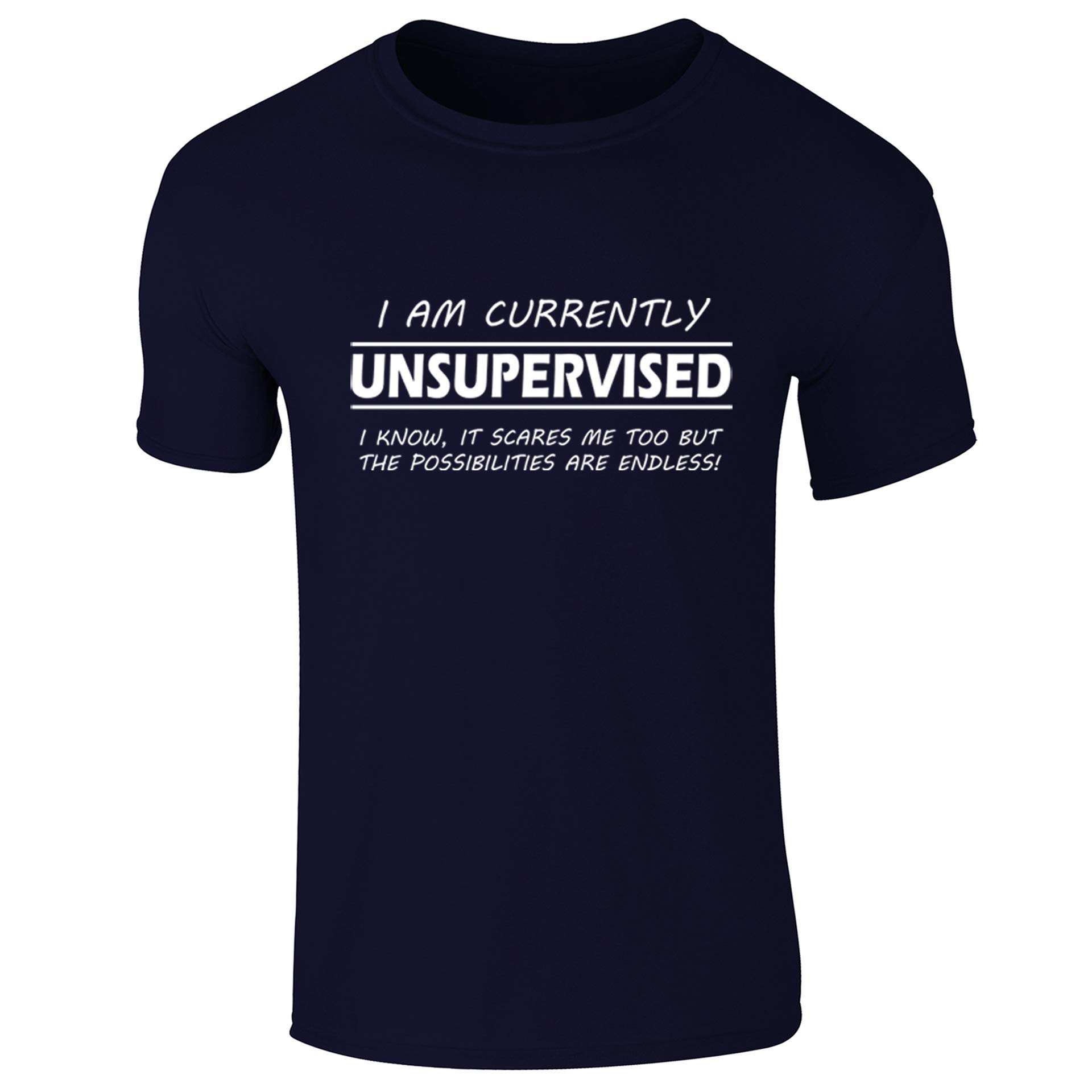 I'm Currently Unsupervised Funny Slogan Mens T-Shirt Navy Blue (2XL)