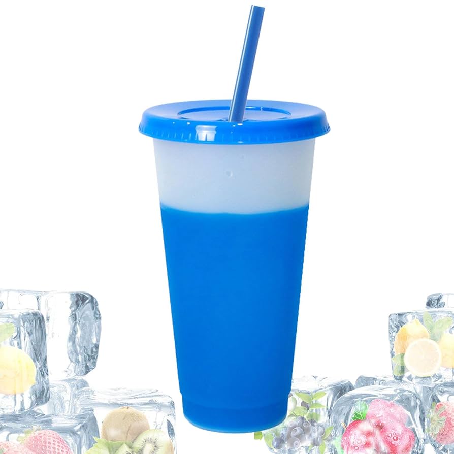 Amazon | 色が変わるカップ、再利用可能な色が変わるカップ,蓋と