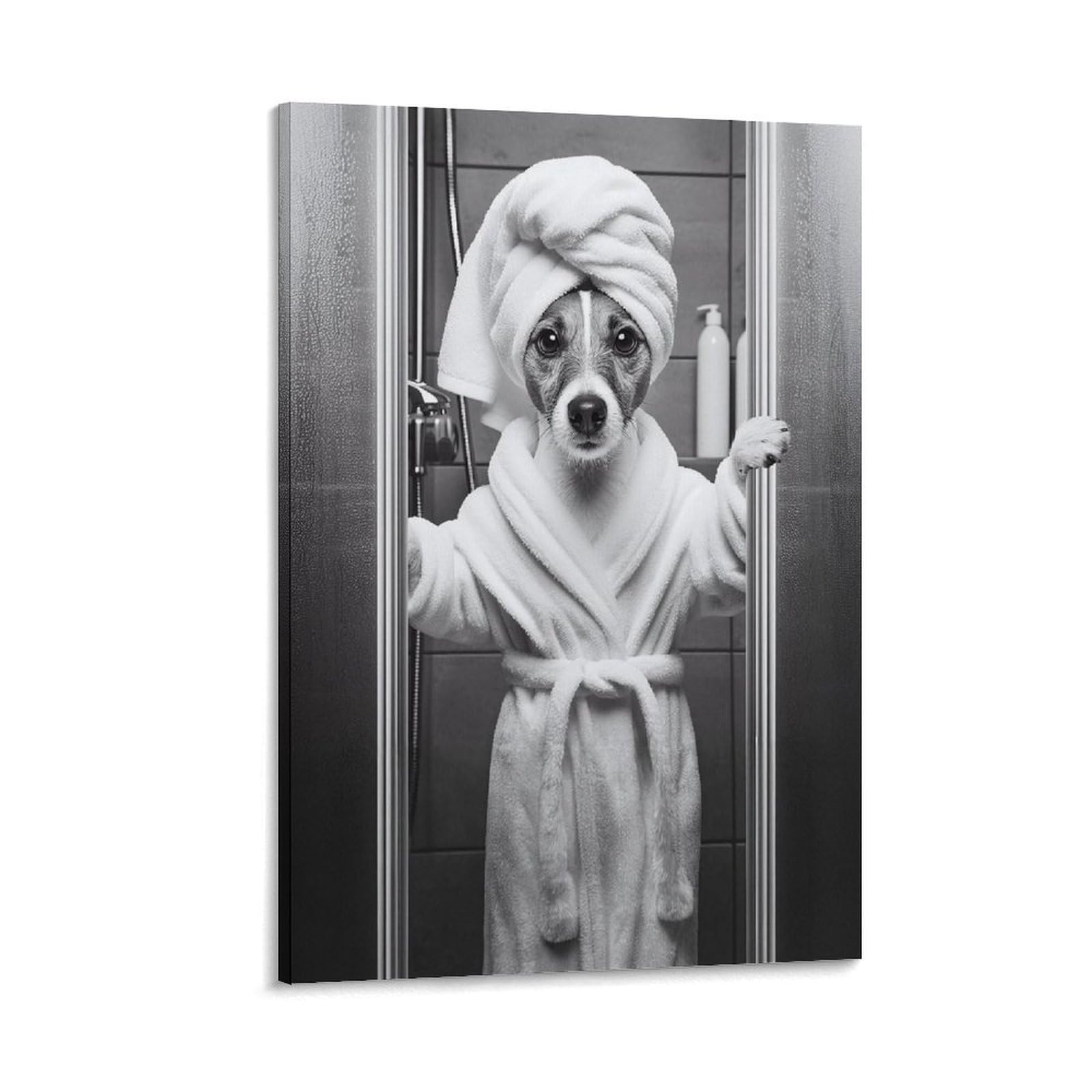 GQVCJSW Jack Russell Terrier Bathroom Art Poster Canvas Poster Bedroom Decor Landscape Office Room Decor Gift 12x18inch(30x45cm)