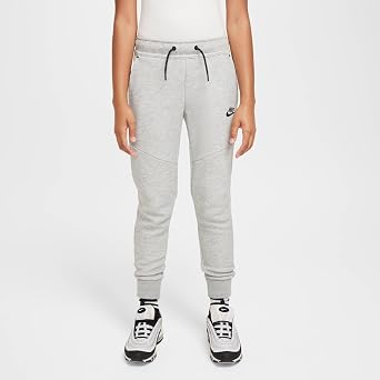 Nike Sportswear Tech Fleece Big Kids' Joggers (HV5869-063, Dark Grey Heather/Black/Black) Size Small