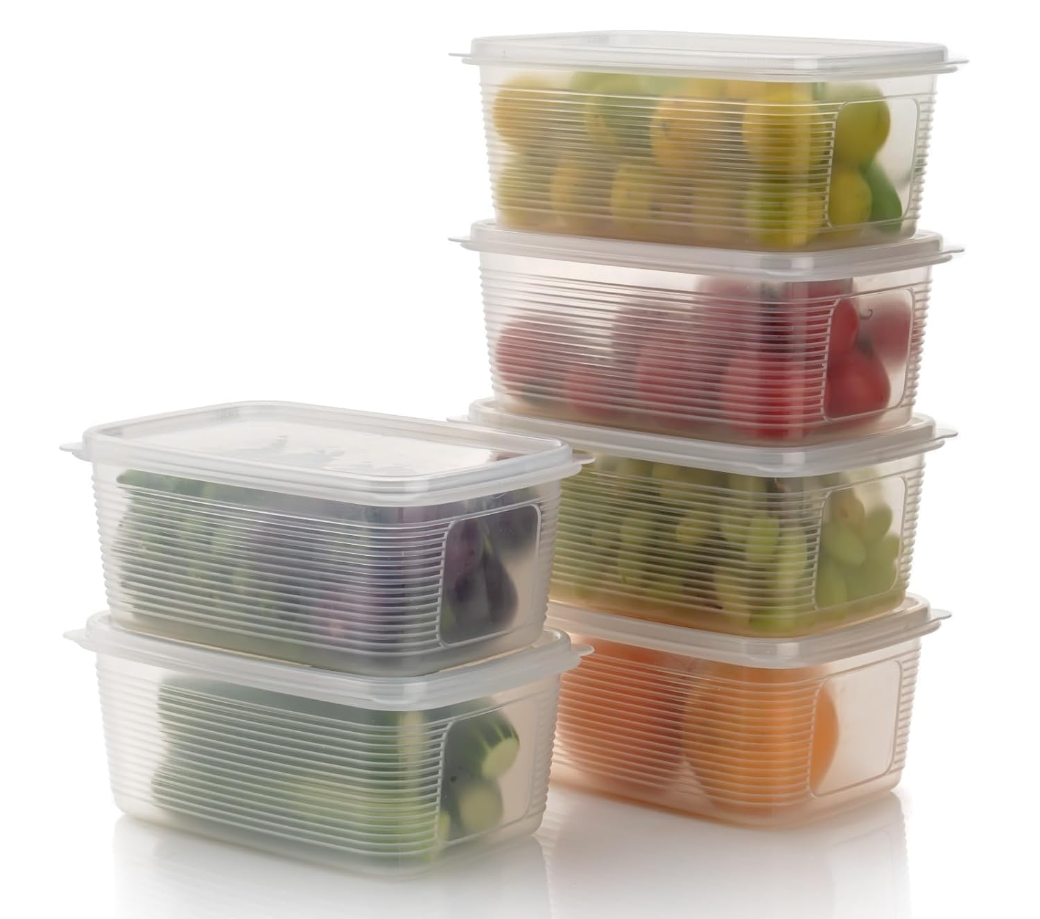 Antusias Fridge Containers Boxes - Pack of 6 - Fridge Storage Set, Fridge Storage Basket for Fish, Meat, Vegetable Fruits Storage Box for Fridge (1800ML Set of 6 Piece) (B0CL2HJYWR) Amazon Price History, Amazon Price Tracker