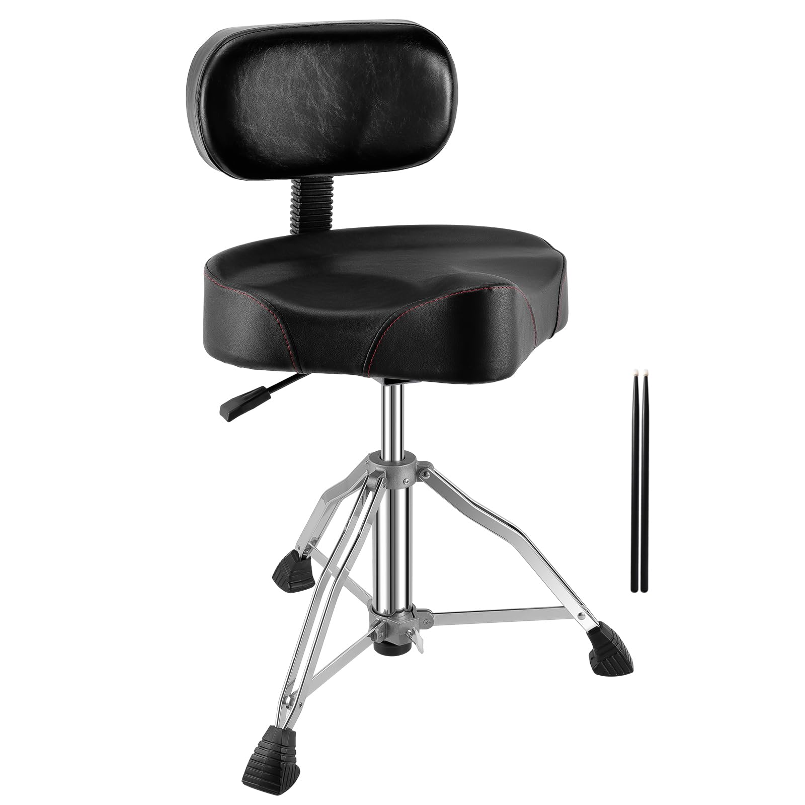 TENTOTEN Drum Throne with Backrest, Angle Adjustable Back Drum Chair with Comfortable Memory Foam Seat, Hydraulic Drum Throne with Motorcycle Style Drum Thrones for Adults and Professional