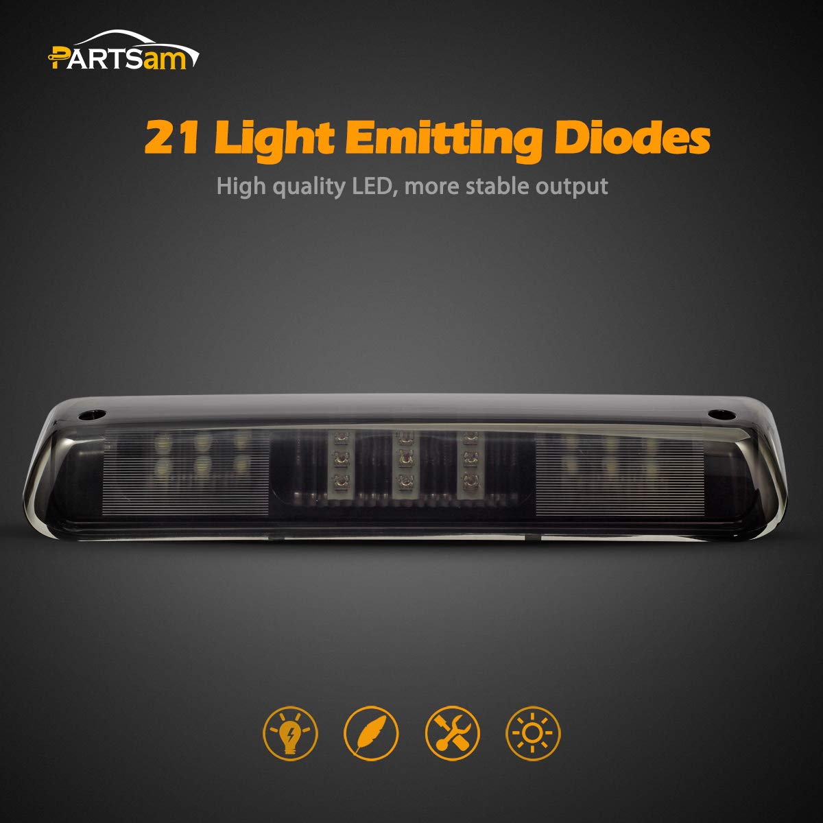 Partsam High Mount Stop Lights Third 3rd Brake Lights Replacement for