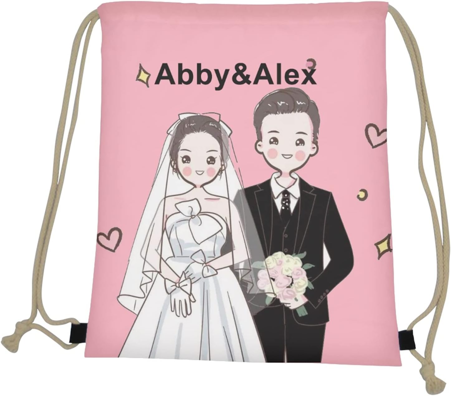 INSTANTARTS Drawstring Bags Personalized Customized String Backpacks with Your Own Picture/Text/LOGO