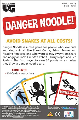 Miniatura 3 de University Games  Juego de cartas familiares de fideos peligrosos, para 2 a 8 jugadores de 12 años en adelante