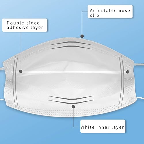 Miniatura 11 de Mascarillas desechables para adultos, de 3 capas, protección contra el polvo, protección de seguridad (paquete de 50)
