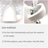 Vista 3 de Dahey Drinking Water Feeder Ceramics Slient Bottle Waterer Automatic Small Pets for Hamster Hedgehog Chinchilla Ferret Small Guinea Pig, White, 8Oz