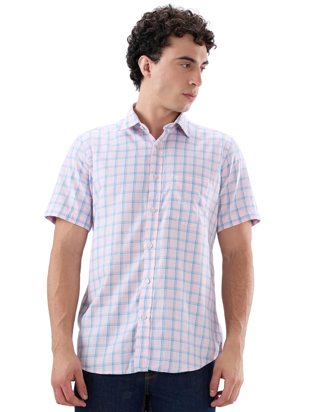 Men Regular Fit Solid Pattern Pure Cotton Plain Collar Half Sleeve Casual Shirt-image-23