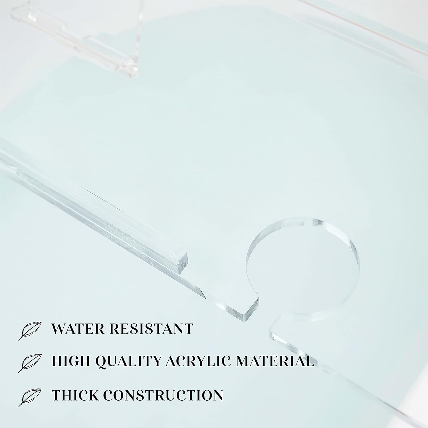 40" Supreme - Clear Acrylic Bathtub Tray Caddy Tub Shelf, Spa Board Luxury Bathroom Bath tub Table, Fits Across Bathtubs, Book, iPad and Wine Glass Holder (Supreme, 40")