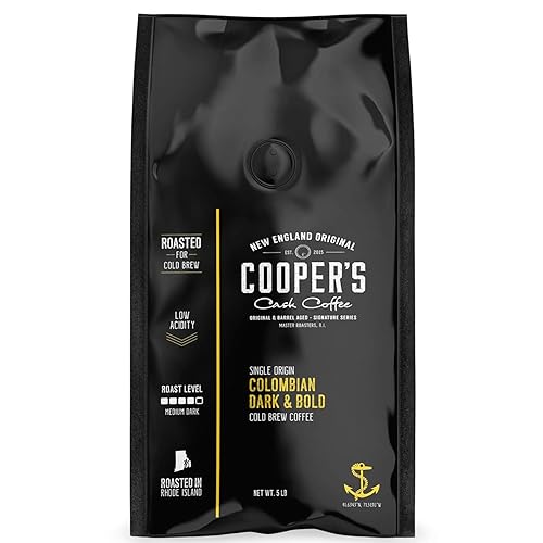 Cold Brew Coffee Colombian Reserve - Café molido grueso de origen único - Bolsa de 5 libras - Tostado oscuro