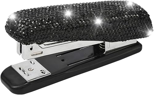 Blueshyhall Grapadora deslumbrante de cristal hecha a mano para oficina, escuela o hogar (azul)