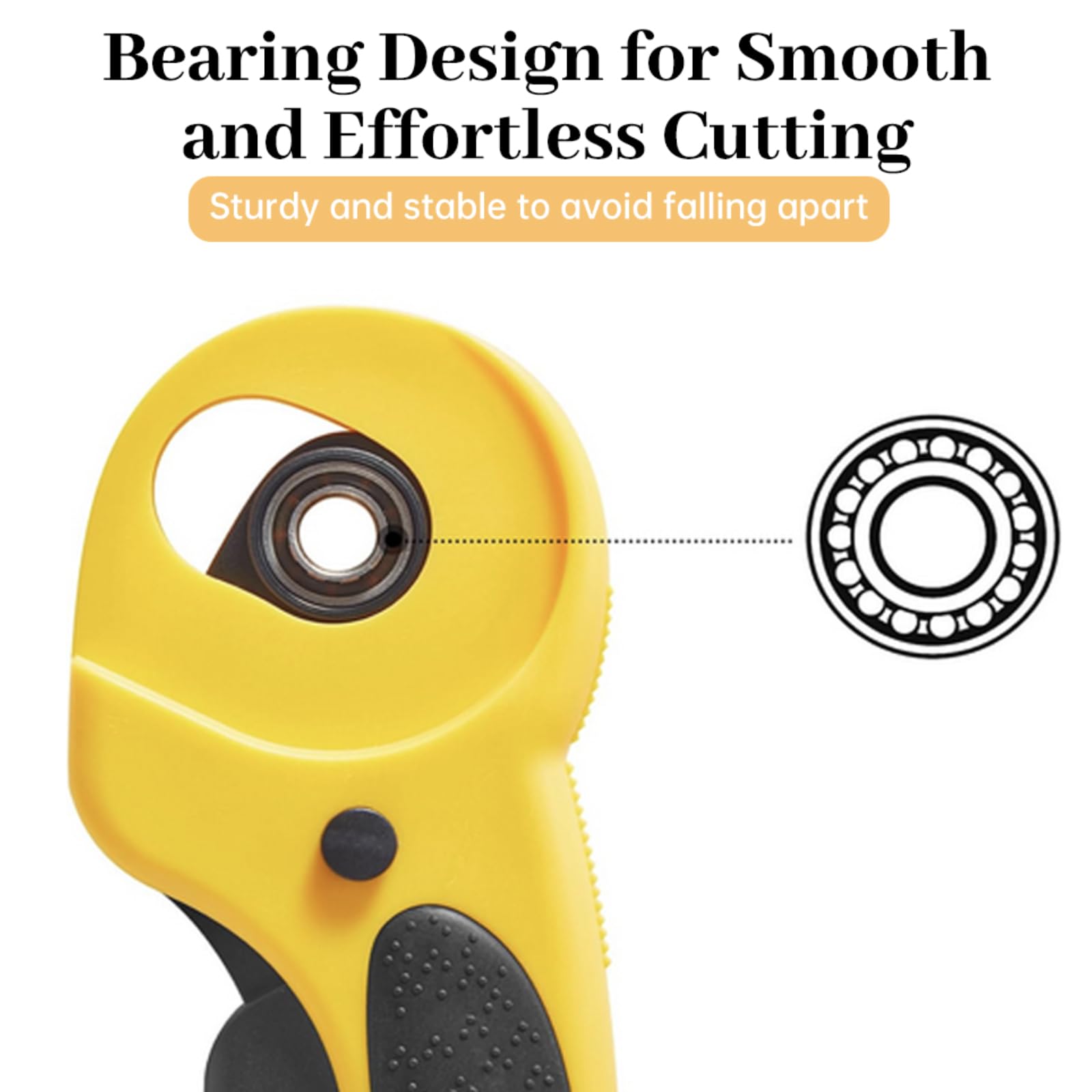 Rotary Cutter Set, Quilting Kit incl. Bearing 45mm Fabric Cutter, A3 Cutting Mat, Acrylic Ruler and Sewing Clips - Image 3