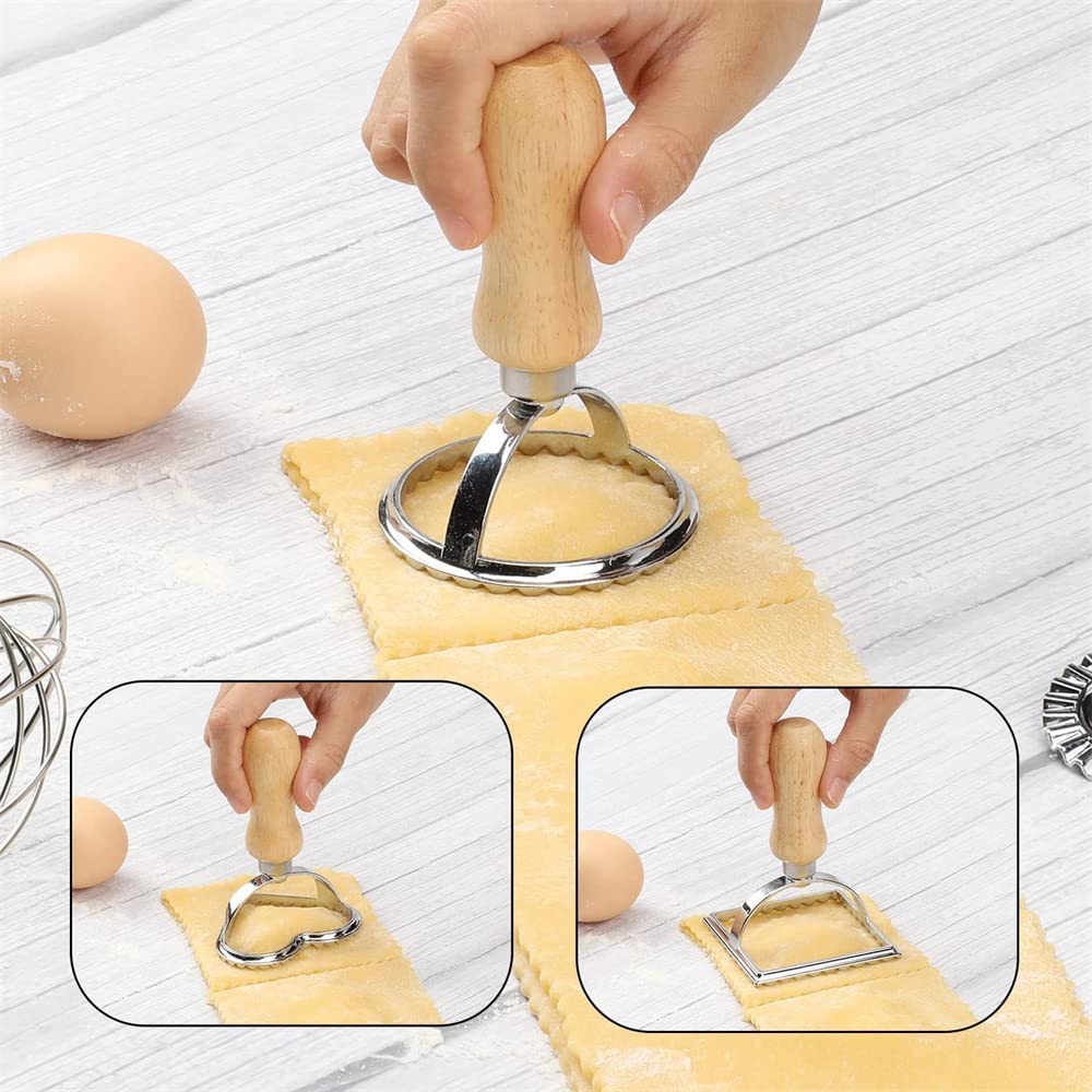 Rullo tagliapasta per ravioli, in acciaio inox, per pasticceria, rullo, utensili da cucina, strumenti per la realizzazione di gnocchi cinesi, tortellini Bellv