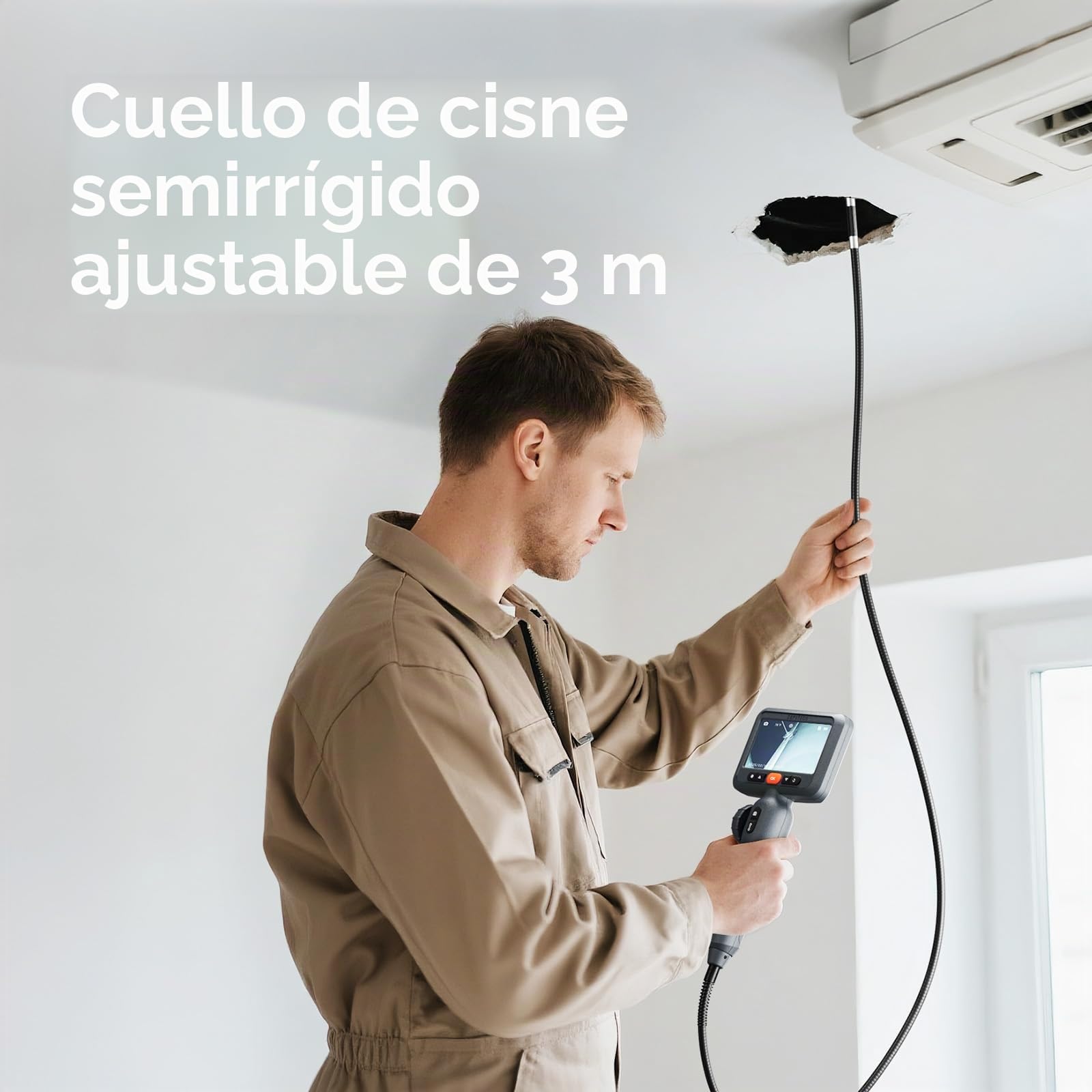 DEPSTECH Boroscopio articulado de 10 pies, cámara endoscópica de doble lente con luz