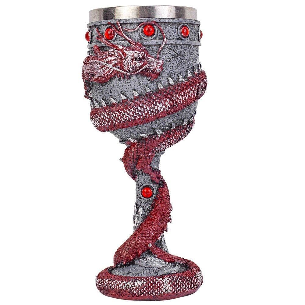 Tazas de café vikingo con relieve de dragón y taza de cerveza de acero inoxidable