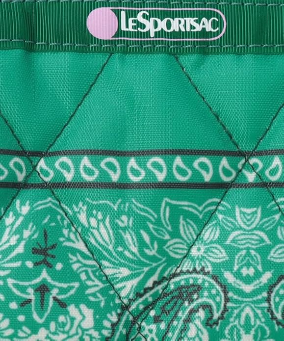 ★LeSportsac★ Bandana Green Large Chain Quilt Tote Bag 1486 Lesportsac LG CHAIN QUILT TOTE 1486 Official Tote Bag