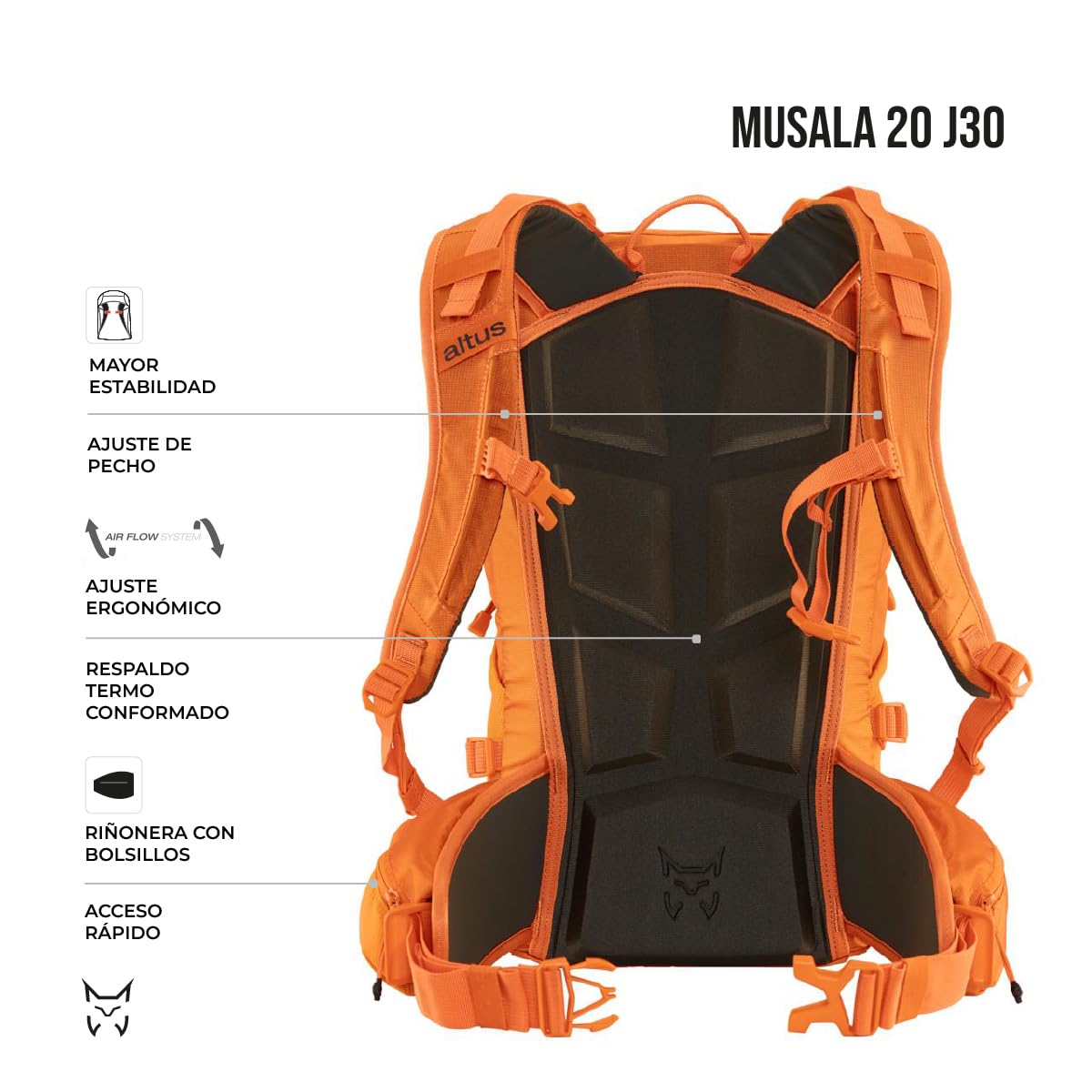 ALTUS Musala 20 J 30 Mochila de Trekking de Montaña de Senderismo 20 L