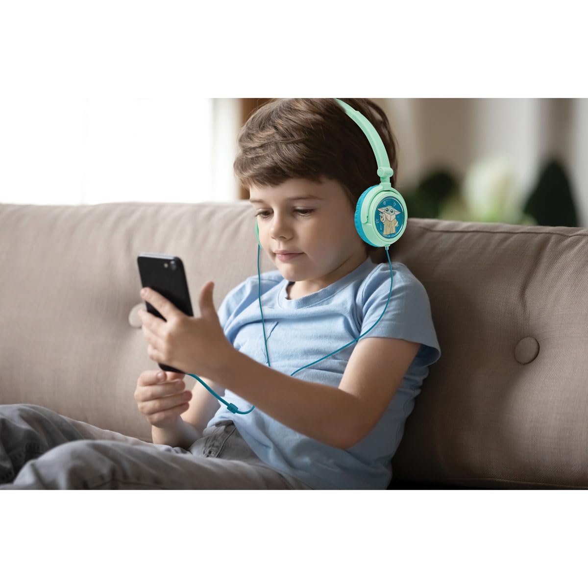 Lexibook, Disney Star Wars, Cuffie Pieghevoli con Filo, Cuffie Over-Ear Comode, Limitazione del Volume Sicura, Archetto Regolabile per Bambini, Verde, HP010SW
