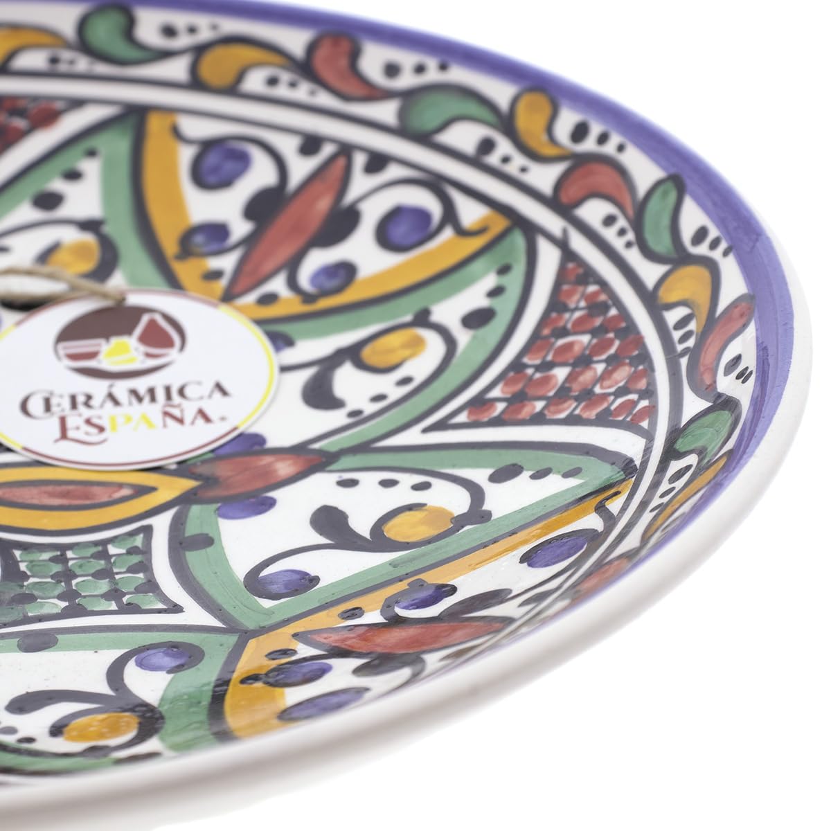 CERÁMICA ESPAÑA placa de cerámica decorativa para pared modelo D32 27x27x4.5 cm hecha a mano