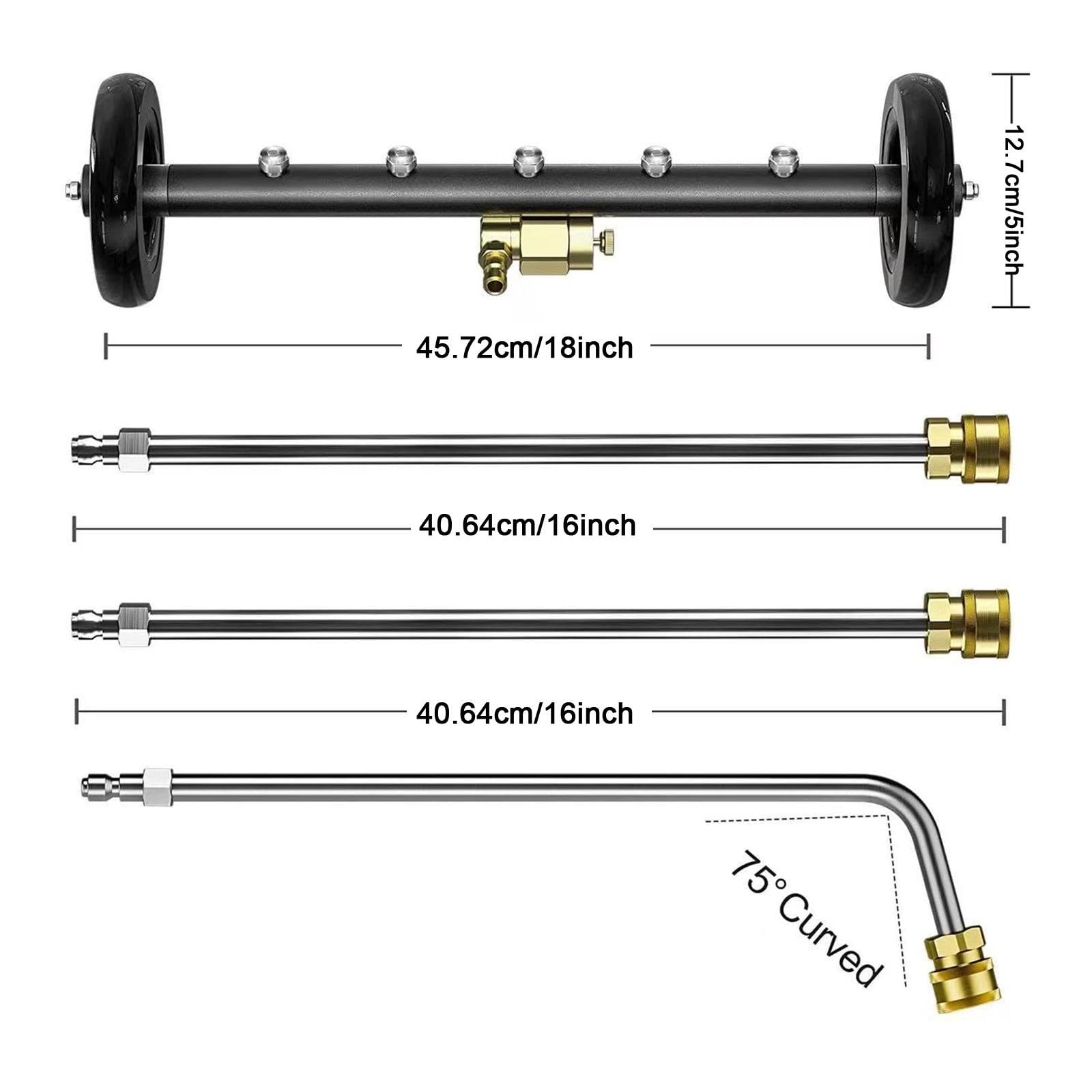 4 Piezas Limpiador de Chasis Adaptador para Lavadora a Presión con Escoba de Agua Lanzas Extendidas Conector Rápido Boquillas Múltiples Adecuado para