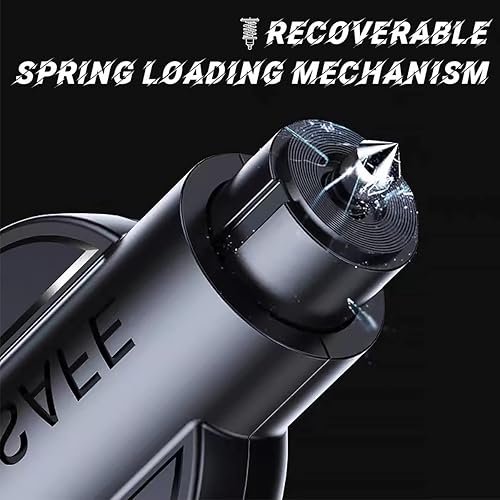 Miniatura 5 de Cortador de cinturón de seguridad para romper ventanas, herramienta de escape de emergencia con resorte para automóvil, llavero rompecristales para