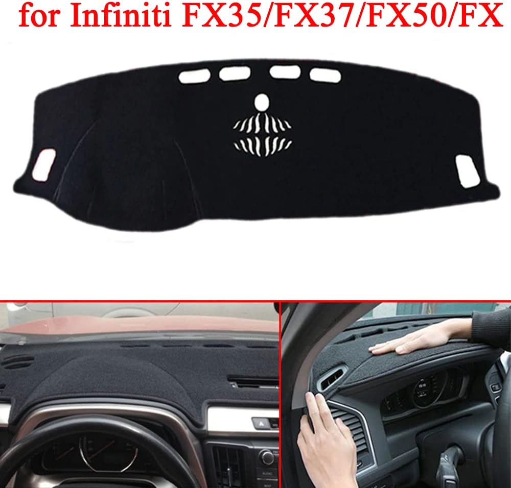 1pcs Non-Slip Dash Cover Dashboard Cover Sun Visor Cover Dash Mat Dash Carpet compatible for Infiniti FX35/FX37/FX50/FX 2009-2014 2015 2016 2017 2018 2019 2020 2021 2022 2023 2024 2025