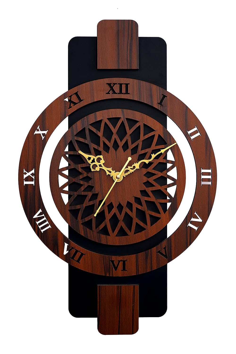 Shadow Wooden Designer Wall Clock for Home with Daimond Wall Shelf Combo || Vintage Silent Wall Clock for Home (12 Inch x 19 Inch) || Wall Mounted Shelf for Living Room (6 Inch x 6 Inch) (Brown) (B0D2DFPDWH) Amazon Price History, Amazon Price Tracker