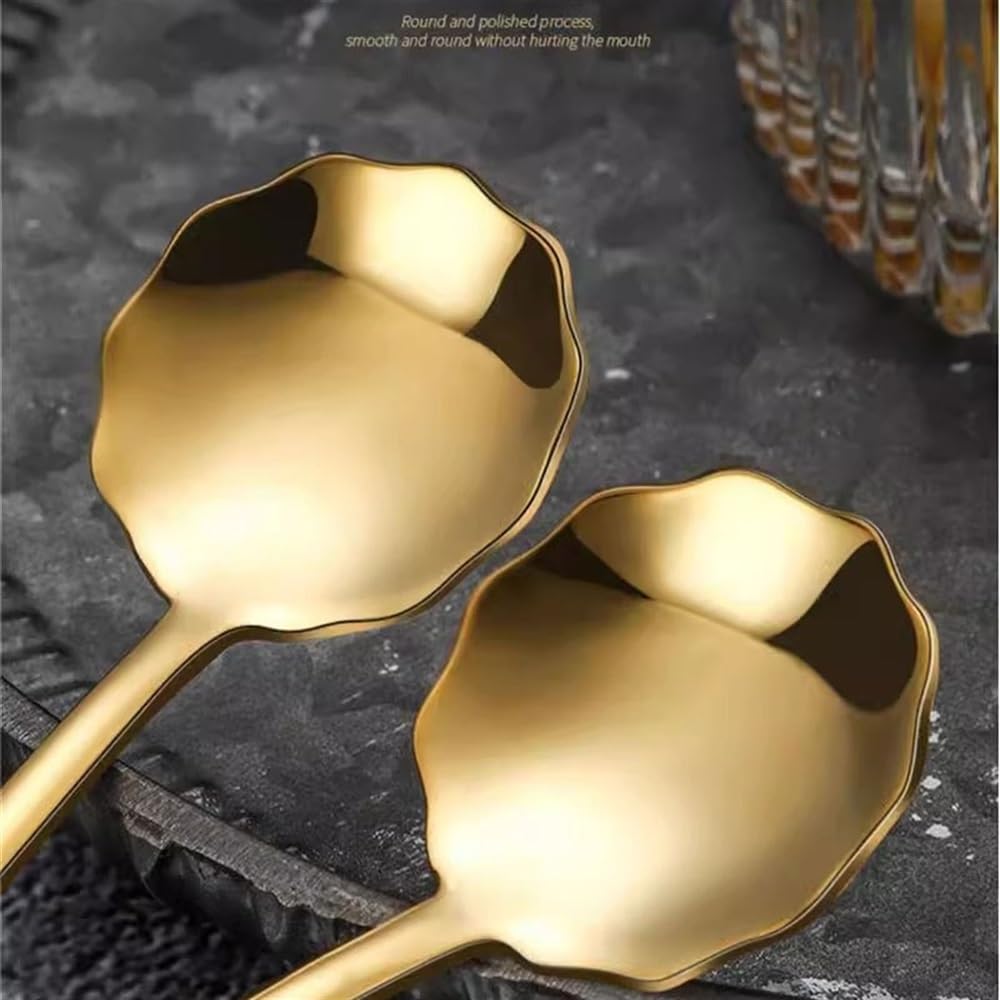 Cuillère 304 Petite cuillère à Dessert de Grande qualité en Acier Inoxydable à Long Manche for la Maison Cuillère de Table(Silver)